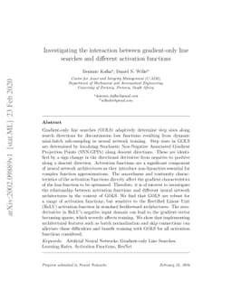 Investigating the interaction between gradient-only line searches and
  different activation functions