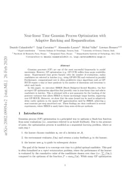 Near-linear Time Gaussian Process Optimization with Adaptive Batching
  and Resparsification