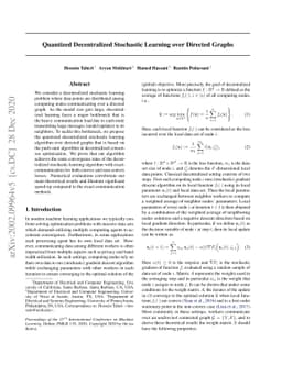 Quantized Decentralized Stochastic Learning over Directed Graphs