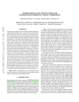 Generalized Octave Convolutions for Learned Multi-Frequency Image
  Compression