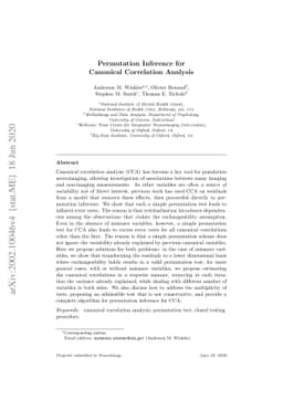 Permutation Inference for Canonical Correlation Analysis