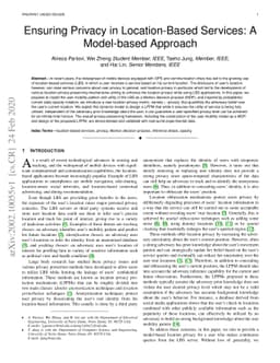 Ensuring Privacy in Location-Based Services: A Model-based Approach