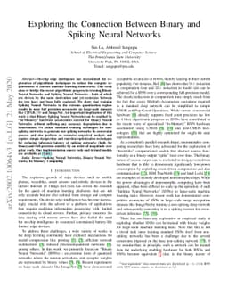 Exploring the Connection Between Binary and Spiking Neural Networks