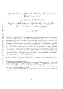 Adaptive and non-adaptive estimation for degenerate diffusion processes