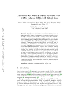When Relation Networks meet GANs: Relation GANs with Triplet Loss