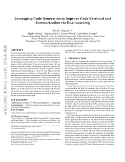 Leveraging Code Generation to Improve Code Retrieval and Summarization
  via Dual Learning