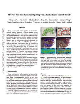 ABCNet: Real-time Scene Text Spotting with Adaptive Bezier-Curve Network