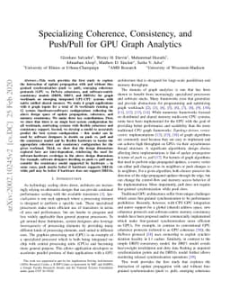 Specializing Coherence, Consistency, and Push/Pull for GPU Graph
  Analytics