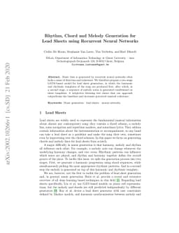 Rhythm, Chord and Melody Generation for Lead Sheets using Recurrent
  Neural Networks