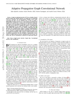 Adaptive Propagation Graph Convolutional Network