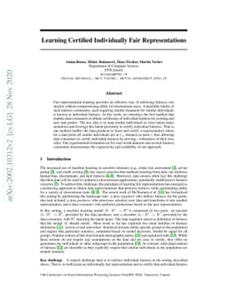 Learning Certified Individually Fair Representations