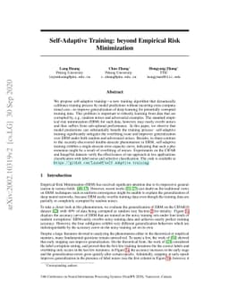 Self-Adaptive Training: beyond Empirical Risk Minimization