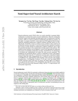 Semi-Supervised Neural Architecture Search