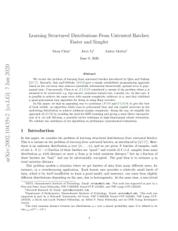 Learning Structured Distributions From Untrusted Batches: Faster and
  Simpler