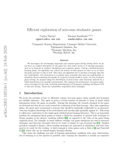 Efficient exploration of zero-sum stochastic games