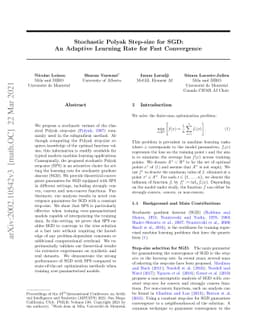 Stochastic Polyak Step-size for SGD: An Adaptive Learning Rate for Fast
  Convergence