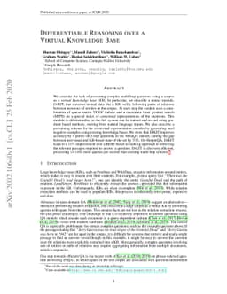 Differentiable Reasoning over a Virtual Knowledge Base