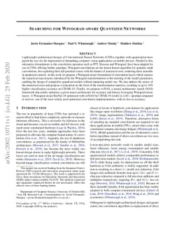 Searching for Winograd-aware Quantized Networks