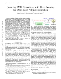 Denoising IMU Gyroscopes with Deep Learning for Open-Loop Attitude
  Estimation