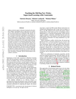 Teaching the Old Dog New Tricks: Supervised Learning with Constraints