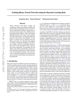 Training Binary Neural Networks using the Bayesian Learning Rule