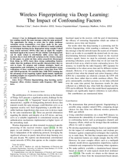 Wireless Fingerprinting via Deep Learning: The Impact of Confounding
  Factors