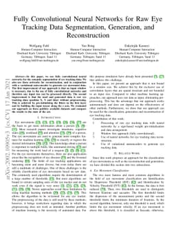 Fully Convolutional Neural Networks for Raw Eye Tracking Data
  Segmentation, Generation, and Reconstruction