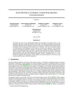 Safe Optimal Control under Parametric Uncertainties