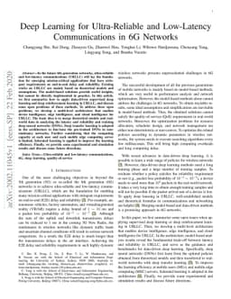 Deep Learning for Ultra-Reliable and Low-Latency Communications in 6G
  Networks