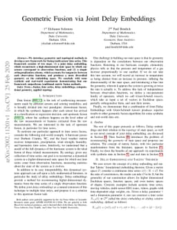 Geometric Fusion via Joint Delay Embeddings