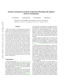 Transfer Learning from Synthetic to Real-Noise Denoising with Adaptive
  Instance Normalization