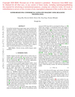 Super-Resolving Commercial Satellite Imagery Using Realistic Training
  Data