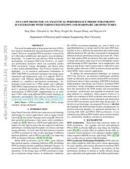 DNN-Chip Predictor: An Analytical Performance Predictor for DNN
  Accelerators with Various Dataflows and Hardware Architectures