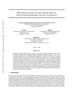 Machine Learning based prediction of noncentrosymmetric crystal
  materials
