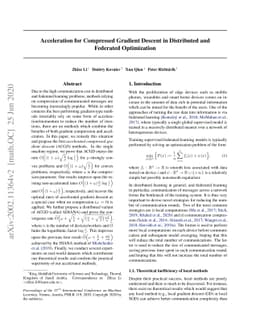 Acceleration for Compressed Gradient Descent in Distributed and
  Federated Optimization