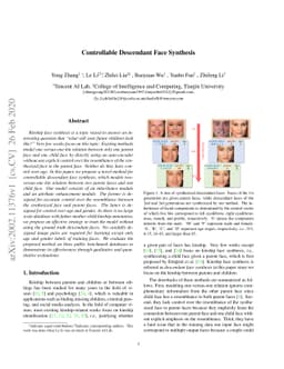 Controllable Descendant Face Synthesis
