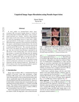 Unpaired Image Super-Resolution using Pseudo-Supervision