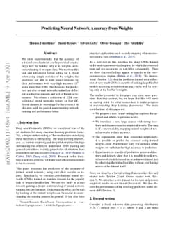 Predicting Neural Network Accuracy from Weights