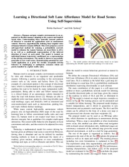 Learning a Directional Soft Lane Affordance Model for Road Scenes Using
  Self-Supervision