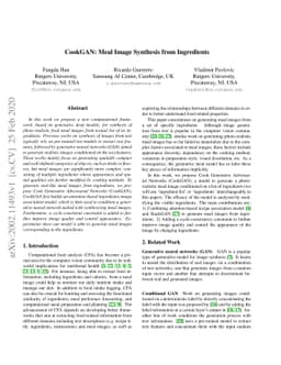 CookGAN: Meal Image Synthesis from Ingredients