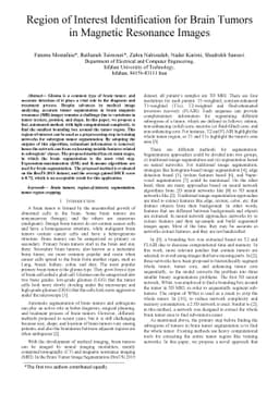 Region of Interest Identification for Brain Tumors in Magnetic Resonance
  Images