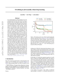Overfitting in adversarially robust deep learning