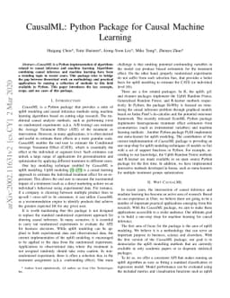 CausalML: Python Package for Causal Machine Learning