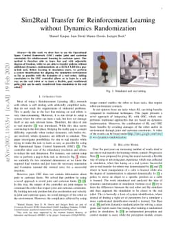 Sim2Real Transfer for Reinforcement Learning without Dynamics
  Randomization