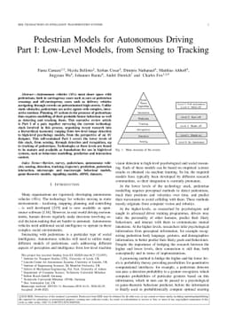 Pedestrian Models for Autonomous Driving Part I: Low-Level Models, from
  Sensing to Tracking