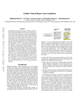 CLARA: Clinical Report Auto-completion