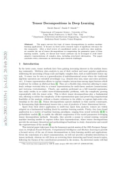 Tensor Decompositions in Deep Learning