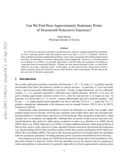Can We Find Near-Approximately-Stationary Points of Nonsmooth Nonconvex
  Functions?