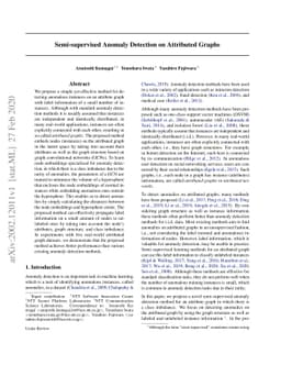 Semi-supervised Anomaly Detection on Attributed Graphs