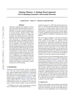 Topology Distance: A Topology-Based Approach For Evaluating Generative
  Adversarial Networks